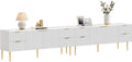 SICOTAS TV Stand for 55/60/65/70 Inch TV - 62 Inch TV Stands for Living Room Entertainment Center with 4 Drawers, Fluted Modern TV Media Console Television Cabinet for Bedroom (White, 2 Pieces)