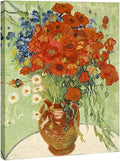Wieco Art Red Poppies and Daisies Large Canvas Prints Wall Art of Van Gogh Famous Artwork Floral Oil Paintings Reproduction Abstract HD Classical Flowers Pictures for Living Room Home Decor