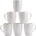 White Ceramic Coffee Mug Set of 6 – 12 oz Large Coffee Cups with Handles, Durable Porcelain Mugs for Coffee, Tea, Hot Chocolate & Milk – Microwave & Dishwasher Safe