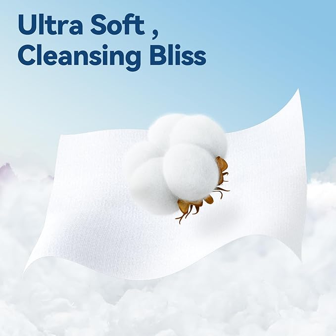 Winner Soft Face Towels, 100% USDA Biobased Facial Towels, Unscented Cotton Tissues for Sensitive Skin, OEKO-TEX Certified Face Towelettes Disposable, Makeup Remover Dry Wipes, 600 Ct, Pack of 6