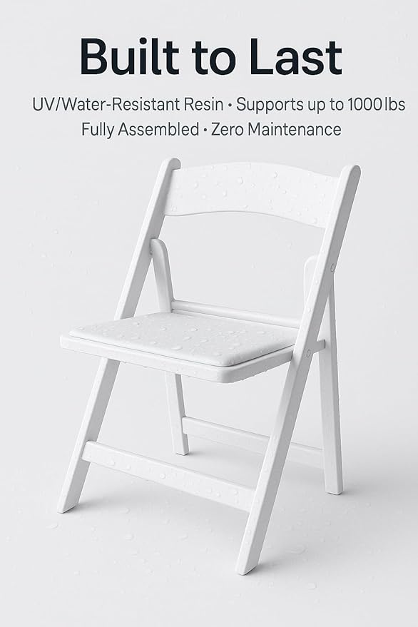 BTEXPERT Set of 16,Resin Folding Chair Vinyl Padded Seat 1000LB Weight Capacity Indoor Outdoor Lightweight Set for Home Event Party Picnic Kitchen Dining Church School Weddings 1000lb Weight Capacity