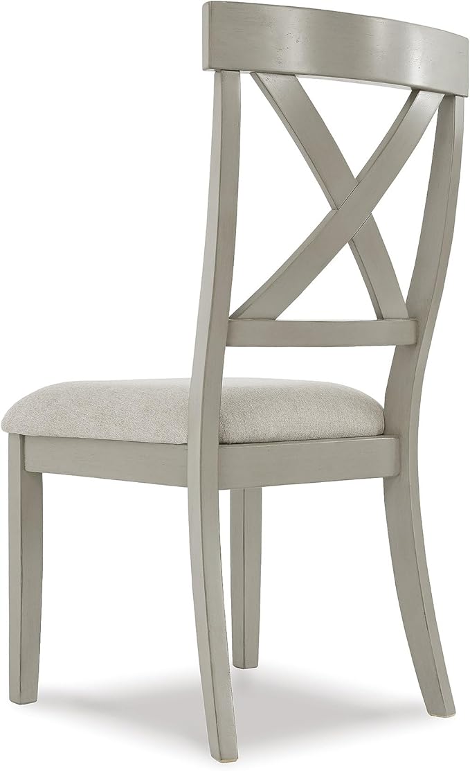 Signature Design by Ashley Parellen Modern Farmhouse Upholstered Dining Chair, Set of 2, Gray