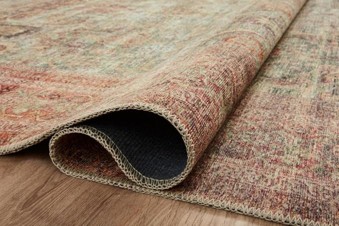 Loloi Amber Lewis Georgie Collection GER-03 Jade/Sunset 8'-4" x 11'-6", .19" Pile Height, Area Rug