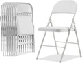 10 Pack White Folding Chairs with Padded Seats, Portable Stackable Foldable Chairs for Indoor and Outdoor, Commercial Seat with Metal Frame for Events Office Wedding Party, 330lbs Capacity