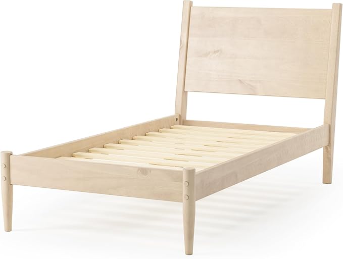Camaflexi Mid-Century Panel Bed - Twin Size - Light Oak Finish