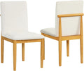 HomePop Modern Upholstered Farmhouse Dining Chairs - Cream White Textured Woven (Set of 2)