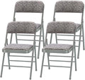 Amazing for less Pack of 4 (Fabric/Vinyl) Steel Frame Metal Foam Padded Folding Chairs (Black, Gray, White)