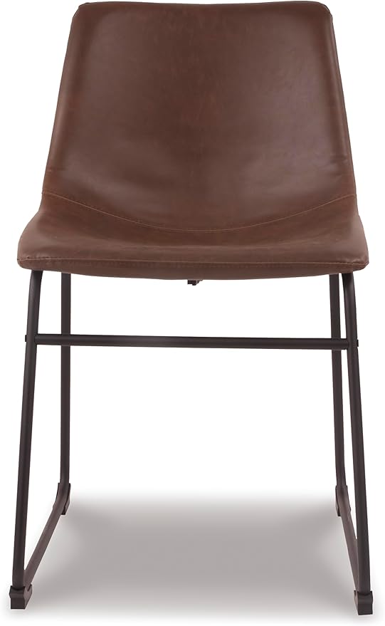 Signature Design by Ashley Mid Century Centiar Dining Bucket Chair Set of 2, Black and Brown