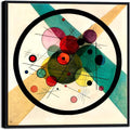 Wieco Art Framed Abstract Wall Art Canvas Prints Circles in a Circle, 1923 by Wassily Kandinsky Classic Art Oil Paintings Reproductions for Home Decoration