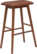 JONATHAN Y BSL2002A Peroni 30.5" MidCentury Classic Saddle-Seat Solid Wood/Vegan Leather Backless Bar Stool for Home, Kitchen, Cafes and Resturants with Removeable Cushion, Chestnut Brown