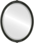 OVALCREST Oval Beveled Wall Mirror for Home Decor - Athena Style - Black Silver - 18" x 14" Outside Dimensions