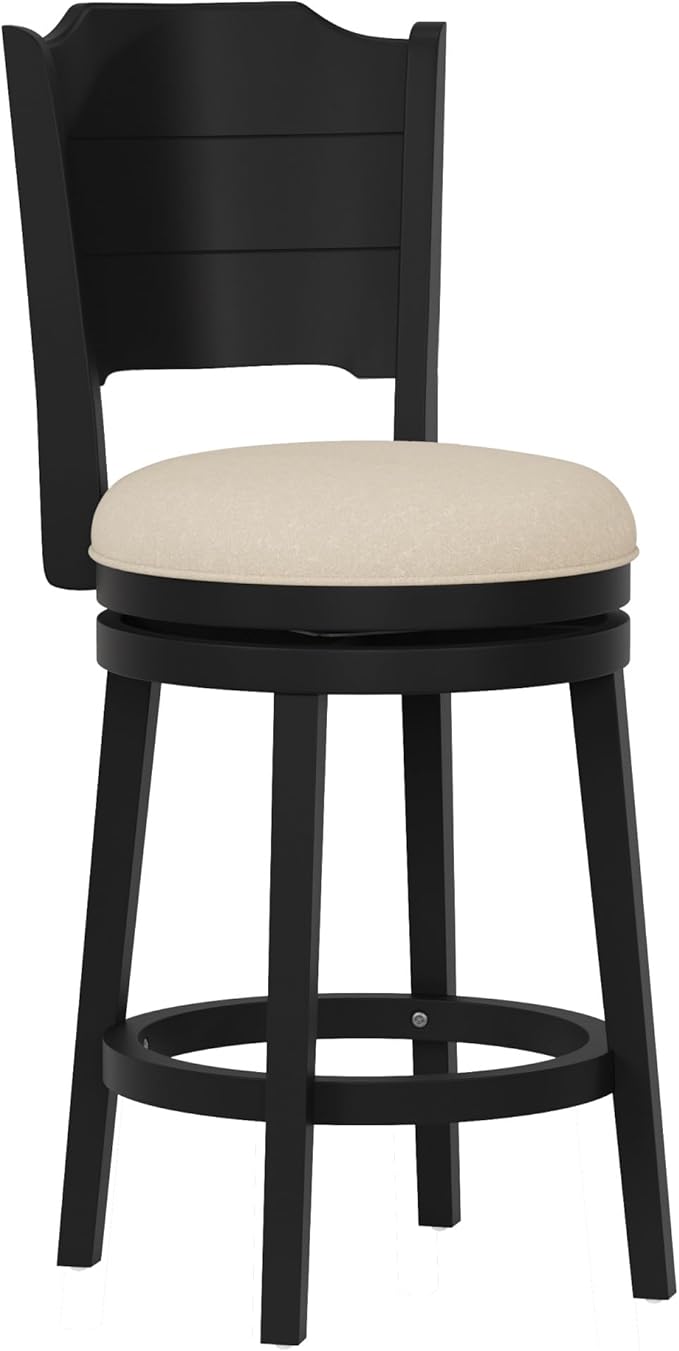 Hillsdale Clarion Wood Counter Height Swivel Stool, Black