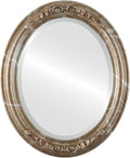 OVALCREST Oval Beveled Wall Mirror for Home Decor - Florence Style - Champagne Silver - 28" x 22"