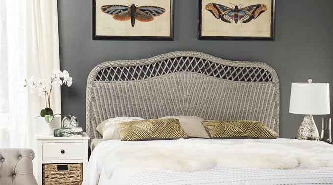 Safavieh Home Collection Sephina Antique Grey Rattan Headboard (King)