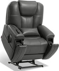 EONIX Triple Motor Lay Flat Power Lift Recliner Chair for Elderly with Adjustable Headrest, 400lbs Electirc Lift Chair for Living Room, Lumbar Pillow, Extended Footrest, Grey