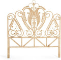 KOUBOO Peacock Rattan Headboard, Twin Size, Natural Color