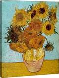 Wieco Art Sunflower by Vincent Van Gogh Oil Paintings Reproduction Large Modern Floral Giclee Canvas Prints Artwork Flowers Pictures on Canvas Wall Art for Bedroom Home Decorations L