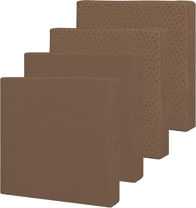Easy-Going Waterproof Patio Cushion Covers ONLY Cover 27x25x5 inch 4 Pack Replacement Non-Slip Outdoor Seat Cushion Slipcover with Zipper. Brown