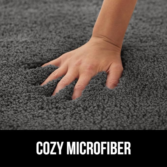GORILLA GRIP Bathroom Rugs, Ultra Soft Absorbent Mat, Thick Plush Bath Rug, Machine Washable, Microfiber Quick Dry, Mats for Shower, Bathtub and Floor, Home Decor Accessories, 24x17, Charcoal