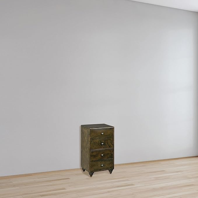 Hekman Wooden Filing Cabinet - Home Office Storage Organizer with Drawers, Small Office File Cabinet for Documents, Antique Pewter Hardware, Mid-Century Modern Furniture for Office, Workspace & Study