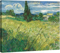 Wieco Art Modern Abstract Giclee Canvas Prints Wall Art Green Field 1889 by Van Gogh Famous Oil Paintings Reproduction Artwork Stretched and Framed Landscape Picture for KitchenDecoration
