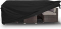 Easy-Going Rectangle Patio Furniture Cover Waterproof Outdoor Dining Table and Chair Cover Anti-UV Outside Sectional Sofa Set Covers (126" L x 63" W x 28" H, Black)