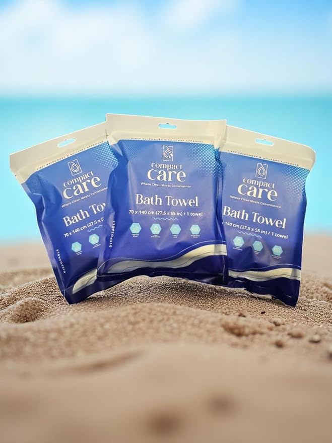 Disposable Bath Towels (3 Pack) – Ultra-Soft Viscose, Quick-Dry, Lightweight & Absorbent – Ideal for Travel, Spa, Gym, Beach & Guest Use