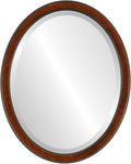 OVALCREST Oval Beveled Wall Mirror for Home Decor - Toronto Style (Vintage Cherry) 26" x 22"