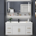 72IN Modern Bathroom Vanity - LED Intelligent Mirror Cabinet Includes Time Display & Defogging | Bathroom Cabinet with Sink & Open Storage Compartments, Ceramic Washbasin, 4 Drawers (Style A)