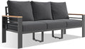 Aoxun Aluminum Patio Furniture Set 3 Seats, Oversized Outdoor Sectional with Washable Thick Cushions, Coffee Table and Waterproof Cover, Patio Conversation Sets for Porch, Balcony, Deck