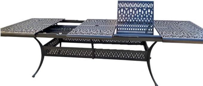 Patioland Grand Tuscany Outdoor Cast Aluminum Powder Coated 11-Piece Dining Set with Extendable 48X132 Table (with 10 Regular Chairs)