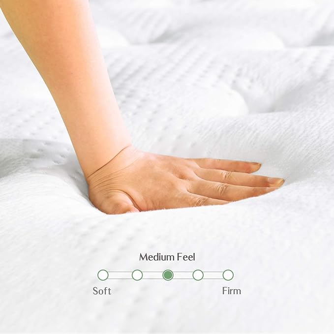 Novilla Queen Size Mattress, 10 Inch Hybrid with Gel Memory Foam & Individually Wrapped Pocket Coils Innerspring, Queen Spring Mattresses for a Cozy & Peaceful Sleep