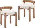 Modern Vanity Chair Upholstered Small Ottoman Footstool, Make Up Stool Linen Fabric with Backrest Wooden Frame for Living Room Bedrooms, 2PCS, Beige