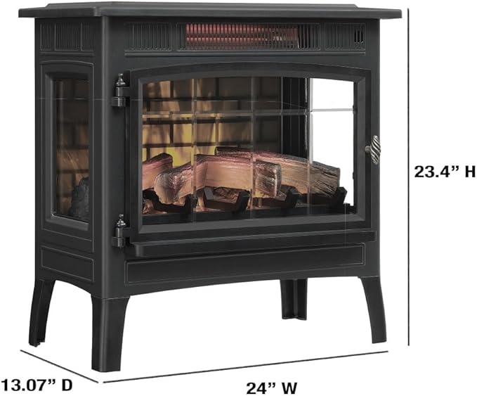 duraflame Freestanding Electric Fireplace Stove Heater with 3D Flame Effect for 1,000 Sq. Ft. Room, French Gray