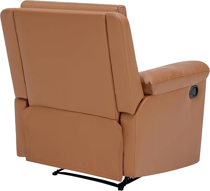 MINCETA Recliner Chairs,Modern 5" Wall Hugger Nursery Recliner with Overstuffed Arm and Back for Living Room,PU Leather in Brown