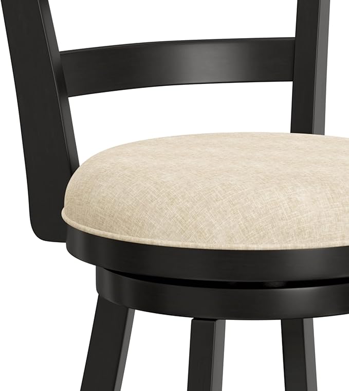 Hillsdale Laymon Wood Kitchen Counter Height Swivel Stool, Black