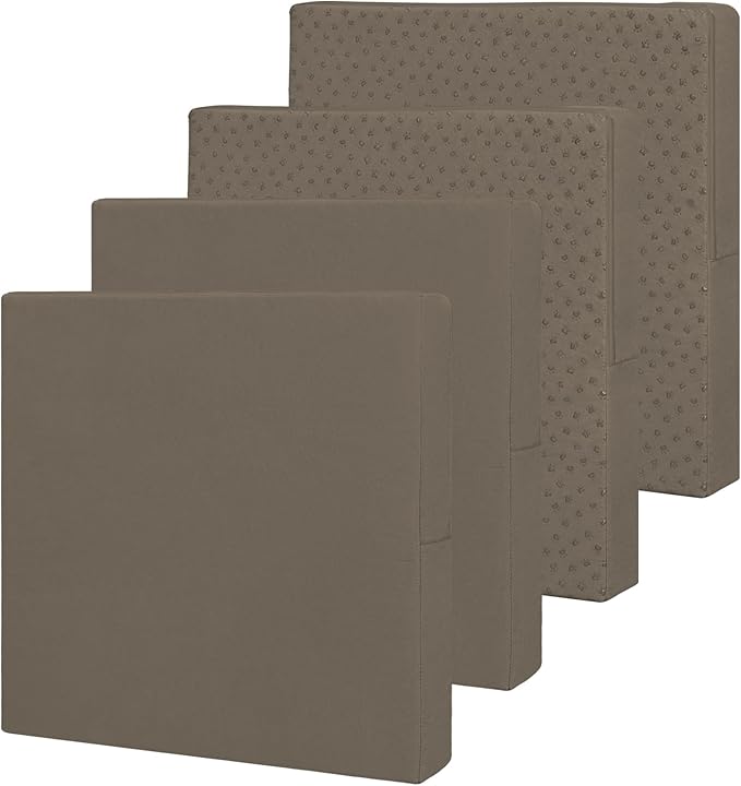 Easy-Going Waterproof Patio Cushion Covers ONLY Cover 22x22x4 inch 4 Pack Replacement Non-Slip Outdoor Seat Cushion Slipcover with Zipper. Taupe