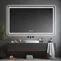 Awoco 60''x36'' LED Bathroom Mirror with Light, Lighted Vanity Mirror with Backlit and Front Light, Dimmable Anti-Fog Memory Function Lighted Mirror with 3 Colors for Bathroom Wall
