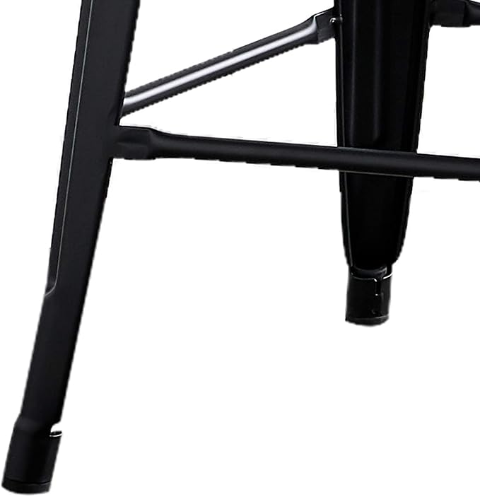 AC Pacific 24” Metal Barstool Set of 2 – Country Rustic Style with Low Back, Lightweight & Sturdy Build, Easy Assembly – Black Matte