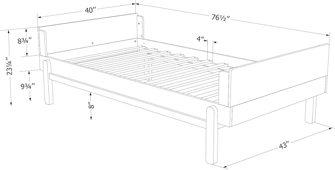 South Shore Furniture Bebble Complete Bed, Twin, Soft Gray and White