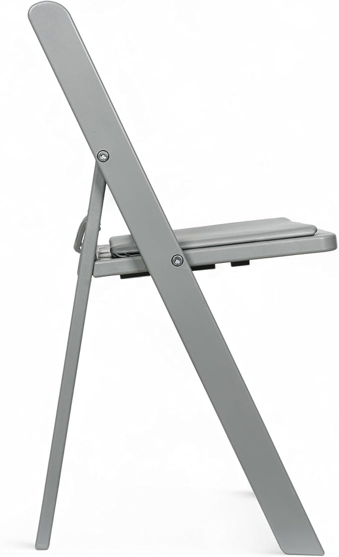 Flash Furniture Hercules Kids Gray Resin Folding Chair with Gray Vinyl Padded Seat