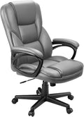 Furmax Office Executive Chair High Back Adjustable Managerial Home Desk Chair, Swivel Computer PU Leather Chair with Lumbar Support (Gray)