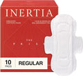 INERTIA The Prism Red – Truly Organic, Ultra Thin & Leak-Proof Korean Cotton Pads with Wings | Regular Absorbency | Hypoallergenic, Super Absorbent, Chlorine-Free & Fragrance-Free (10 Count)