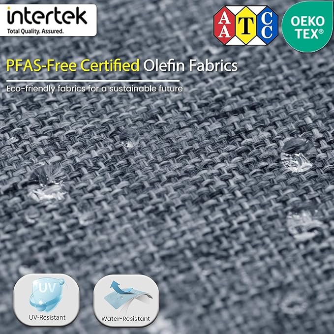 Sundale Outdoor 2 Pieces Metal Patio Furniture Set, Outdoor Sectional Sofa w/6 Inch Olefin Cushion, Modern Outdoor Conversation Sets