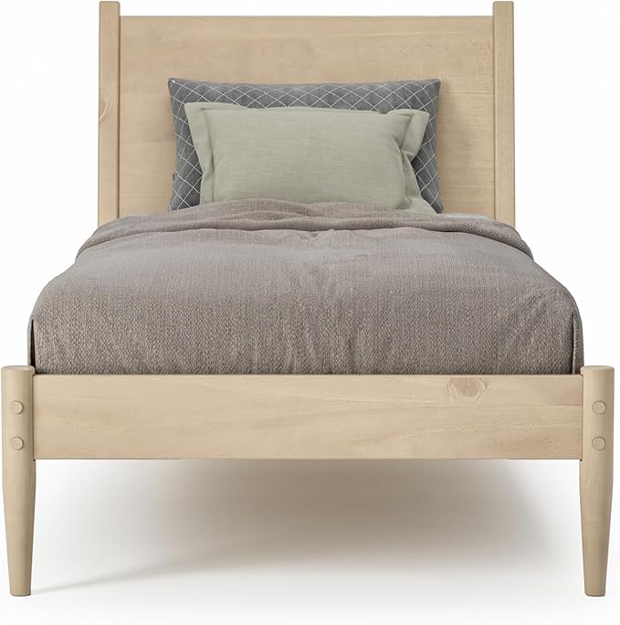 Camaflexi Mid-Century Panel Bed - Twin Size - Light Oak Finish
