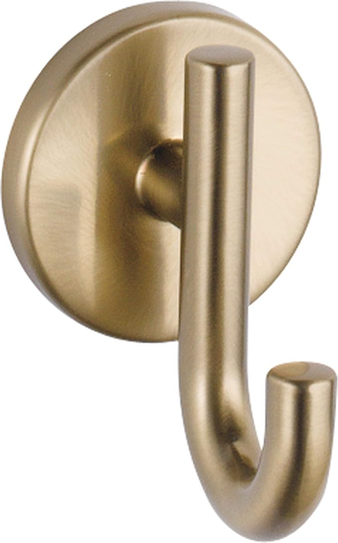 Delta Trinsic (1-Pack) Towel Hooks Champagne Bronze Single Bathroom Hooks Wall Mounted for Robes & Towels Hand Towel Hook Holder Kitchen, Bathroom Accessories