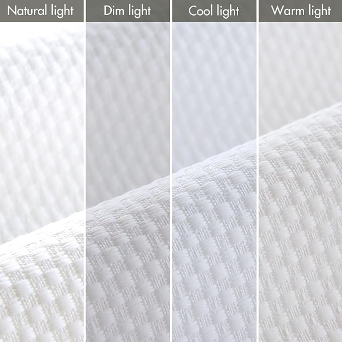Madison Park Galen Cordless Roman Shade, 33"W x 64"H, Sheen White – Room Darkening, Thermal Insulated, Energy Efficient Window Blind with Subtle Sheen Basketweave Fabric for Privacy