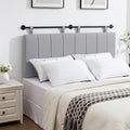 UEV Queen Headboard Only, Wall Mounted Hanging Upholstered Bed Head Board, Modern Vertical Channel Design of Fine Linen, Elegant Grey Fluted Headboard for Bedroom (Grey, Queen Size)