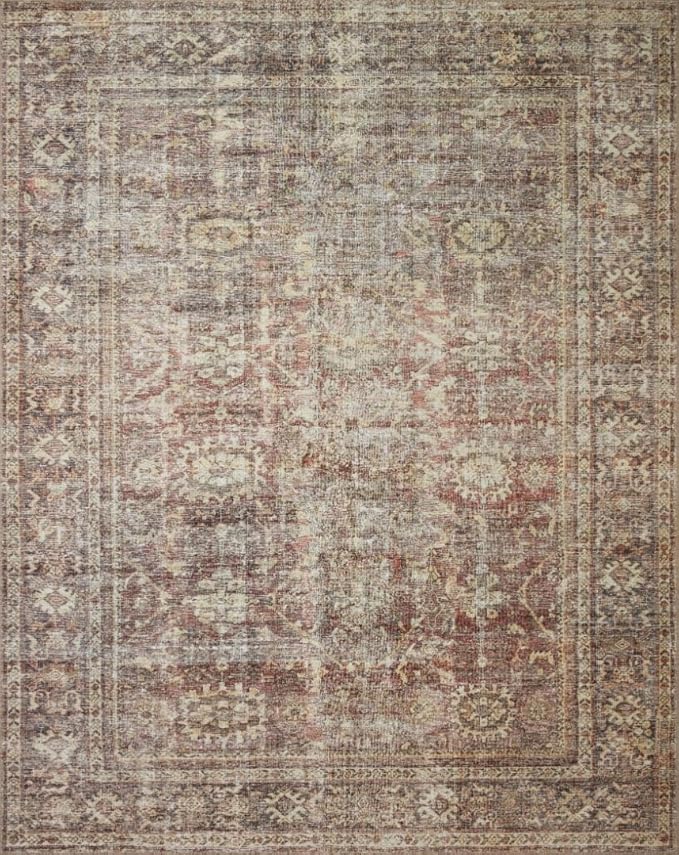 Loloi Amber Lewis Georgie Collection GER-06 Bordeaux/Antique 5'-0" x 7'-6", .19" Pile Height, Area Rug