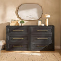 mopio Blake 3 Drawer Dresser for Bedroom, Chest of Drawers, Wood Dresser Organizer, Modern Farmhouse, Tall Night Stand, Enhanced Safety, Sturdy Compliant (2, Black Oak, One Size)
